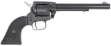 Heritage Mfg SRR22MBS6PG Rough Rider  22 LR/22 WMR 6 Shot/ 6.50" Black Satin Steel Barrel, Frame & Cylinder, Black Polymer Grip, Hammer/Thumb Safety, Exposed Hammer