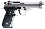 Beretta USA JS92F520M 92FS Inox Full Size 9mm Luger 15+1 4.90" Satin Stainless Barrel, Serrated Slide & Alloy Frame, Black Stippled Rubber Grips