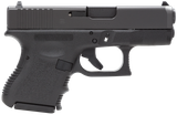 Glock PI3350201 G33 Gen3 Sub-Compact 357 Sig 9+1 3.43" Black Polygonal Rifled Barrel, Matte Black Serrated Slide, Black Polymer Frame, Black Textured Finger Grooved Polymer Grip, Right Hand