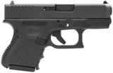 Glock PI3350201 G33 Gen3 Sub-Compact 357 Sig 9+1 3.43" Black Polygonal Rifled Barrel, Matte Black Serrated Slide, Black Polymer Frame, Black Textured Finger Grooved Polymer Grip, Right Hand