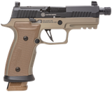 Sig Sauer 320AXGCA9CWCBTTBR2 P320 AXG Combat Limited Edition 9mm Luger 21+1 4.60" Black Nitron, Serrated/Optic Ready Slide, Coyote Hogue G10 Grips & Backstrap Grip