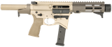 Maxim Defense MXM48173 CPS MD9 9mm Luger Caliber with 5.50" Barrel, Arid Brown Anodized Metal Finish, Black Maxim CQB Brace & Polymer Grip Right Hand