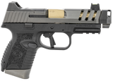 FN 66101350 509 CC Edge 9mm Luger 10+1 (3) 4.20" Threaded Gold Barrel, Black Frame, Graphite Optic & Lightening Cut Slide, Optic Height Fiber Optic Sights, Compensator (No Manual)