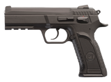 Tanfoglio IFG TFFORCEP40 Defiant Force Plus 40 S&W Caliber with 4.40" Barrel, 12+1 Capacity, Overall Black Finish, Picatinny Rail/Beavertail Short Frame, Serrated Steel Slide & Polymer Grip