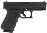 Glock PI1950203 G19 Gen3 Compact 9mm Luger 15+1 4.02" Black Steel Barrel, Matte Black Serrated Steel Slide, Black Polymer Frame w/Picatinny Rail, Black Finger Grooved Grip Right Hand