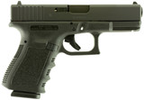 Glock UI1950203 G19 Gen3 Compact 9mm Luger 15+1 4.02" Black Steel Barrel, Matte Black Serrated Slide, Black Polymer Frame w/Accessory Rail, Black Finger Grooved Polymer Grip, USA Made