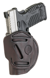 1791 Gunleather 4WH4SBRR 4-Way  IWB/OWB Size 04 Signature Brown Leather Belt Clip Compatible w/Glock 26/S&W M&P Shield/Springfield XD/XDS Right Hand
