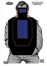 Birchwood Casey 35721 Dirty Bird Bad Guy IPSC Silhouette Tagboard Hanging Pistol 12" x 18" Black/Blue/White 100 Per Pkg