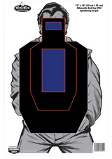 Birchwood Casey 35721 Dirty Bird Bad Guy IPSC Silhouette Tagboard Hanging Pistol 12" x 18" Black/Blue/White 100 Per Pkg