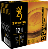 Browning Ammo B193621227 BPT Performance Target Heavy 12Gauge 2.75" 1 1/8oz 7.5Shot 25 Per Box/10 Case