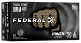 Federal PD10P1G Punch  10mmAuto 200gr Jacketed Hollow Point 50 Per Box/10 Case