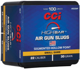 CCI ARS22SHP22 High Bar Air Gun Slug 22Cal 30gr Segmented Hollow Point 100 Per Box/5 Case
