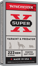 Winchester Ammo X223R Super X  223Rem 55gr Jacketed Soft Point 20 Per Box/10 Case