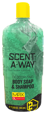 Scent-A-Way 07758 Shampoo/Body Wash  Odor Eliminator Odorless Scent Vegetable Proteins 32oz Bottle