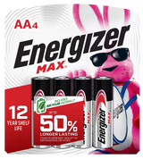 Energizer E91BP4 AA Max Silver 1.5V Alkaline, Qty (4) Single Pack