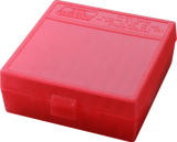 MTM Case-Gard P1004429 Ammo Box Flip-Top Multi Caliber Clear Red Polypropylene 100rd