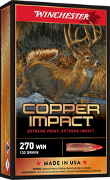 Winchester Ammo X270CLF Copper Impact  270Win 130gr Copper Extreme Point Lead Free 20 Per Box/10 Case