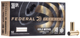 Federal GM38A Premium Gold Medal 38Special 148gr Lead Wadcutter 50 Per Box/20 Case