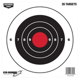 Birchwood Casey 37826 EZE-Scorer  8" Bullseye Paper Hanging Black/Red 26 Per Pkg