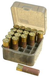 MTM Case-Gard S2512M41 Shotshell Box Flip-Top Multi Gauge Shotgun Clear Smoke Polypropylene 25rd