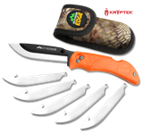 Outdoor Edge RB20C RazorLite  3.50" Folding Plain Black Oxide 420J2 SS Blade TPR Blaze Orange Handle