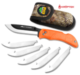 Outdoor Edge RB20C RazorLite  3.50" Folding Plain Black Oxide 420J2 SS Blade TPR Blaze Orange Handle