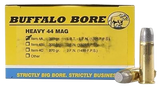 Buffalo Bore Ammunition 4A20 Heavy Strictly Business 44Rem Mag 305gr Hard Cast Lead Flat Nose 20 Per Box/12 Case