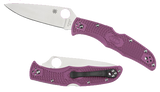 Spyderco C10FPPR Endura 4 Lightweight 3.75" Folding Clip Point Plain VG-10 SS Blade Purple Bi-Directional Texturing FRN Handle Includes Pocket Clip