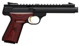 Browning 051527490 Buck Mark Field Target SR 22 LR 10+1 5.50" Black Threaded Bull Barrel, Matte Black Aluminum Frame, Picatinny Rail Receiver, Laminate Cocobolo Target Grip, Right Hand