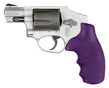 Hogue 60006 OverMolded Monogrip Cobblestone Purple Rubber with Finger Grooves for S&W J Frame with Round Butt