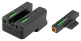 TruGlo TG13NV3PC TFX Pro  Black | Green Tritium & Fiber Optic Orange Outline Front Sight Green Tritium & Fiber Optic Rear Sight