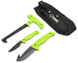 HME KN3PFK 3-Piece Field Kit Fixed 420HC Stainless Steel Black Oxide Thermoplastic Rubber Green 9.50" Gut Hook/8.75" Saw/7.50" Caper