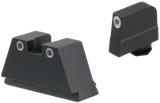 AmeriGlo GL349 Optic Compatible Sight Set for Glock  3XL Tall Green Tritium White Outline Front Sight-Green Tritium White Outline Rear Sight