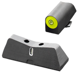 XS Sights GL0011S5Y DXT2 Big Dot Night Sights fits Glock  Black | Green Tritium Yellow Outline Front Sight Green Tritium White Outline Bar Rear Sight