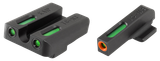 TruGlo TG13KA1PC TFX Pro  Black | Green Tritium & Fiber Optic Orange Outline Front Sight Green Tritium & Fiber Optic Rear Sight