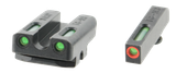 TruGlo TG13WA3PC TFX Pro  Black | Green Tritium & Fiber Optic Orange Outline Front Sight Green Tritium & Fiber Optic Rear Sight