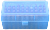 MTM Case-Gard RSLD5024 Ammo Box Flip-Top Multi Caliber Clear Blue Polypropylene 50rd
