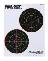 Champion Targets 45826 VisiColor  5" Double Bullseye Paper Self-Adhesive 8.50" x 11" Multi-Color 10 Pack