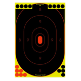 Birchwood Casey 34617 Shoot-N-C Reactive Target Self-Adhesive Paper Black/Yellow/Red 12"x18" Oval Silhouette 12 Pack