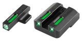 TruGlo TG13HP1A TFX  Black | Green Tritium & Fiber Optic White Outline Front Sight Green Tritium & Fiber Optic Rear Sight