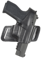 Bianchi 15718 Black Widow  OWB Size 14 Black Leather Belt Slide Fits Glock 17 Fits Glock 19 Fits Glock 22 Right Hand