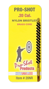 Pro-Shot 20NR Bore Brush  .20 Cal Rifle #5-40" Thread Nylon Bristles Brass Core