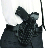 Galco FL104B Fletch  OWB Black Leather Belt Slide Fits Ruger GP100 Fits S&W L Frame Right Hand