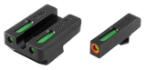 TruGlo TG13WA1PC TFX Pro  Black | Green Tritium & Fiber Optic Orange Outline Front Sight Green Tritium & Fiber Optic Rear Sight