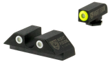 Night Fision GLK002007YGW Tritium Night Sights For Glock  Green Tritium Yellow Outline Front Sight- Green Tritium White Outline Rear Sight Glock 20/21/29/30/36/40/41