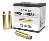 Nosler 11912 Premium Brass Unprimed Cases 338RUM Brass 25Count