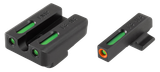 TruGlo TG13FN2PC TFX Pro  Black | Green Tritium & Fiber Optic Orange Outline Front Sight Green Tritium & Fiber Optic Rear Sight