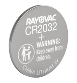 Rayovac KECR20321 CR2032 Lithium Coin Cell  Silver 3.0 Volts 225 mAh