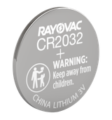 Rayovac KECR20321 CR2032 Lithium Coin Cell  Silver 3.0 Volts 225 mAh