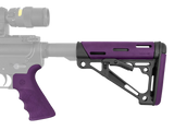 Hogue 15655 OverMolded 2-Piece Kit Purple OverMolded Rubber Black Synthetic Collapsible for AR-15, M16, M4